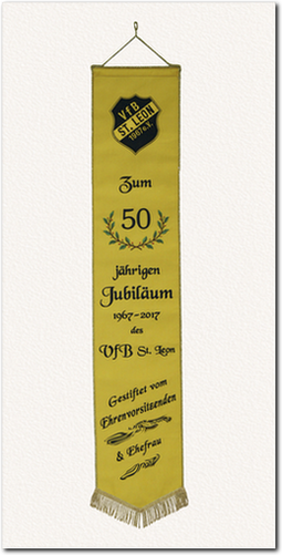 Fahnenschleife, Fahnenband, VfB St.Leon - Zum 50 jährigen Jubiläum Gestiftet von 2017