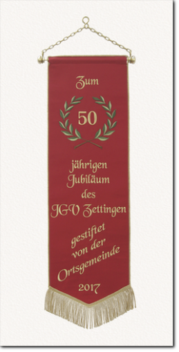 Fahnenschleife, Fahnenband, 50 Jahre JGV Zettingen 2017