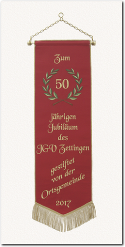 Fahnenschleife, Fahnenband, 50 Jahre JGV Zettingen 2017